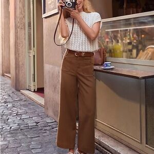 Loft The Palmer Wide Leg Pants in Twill